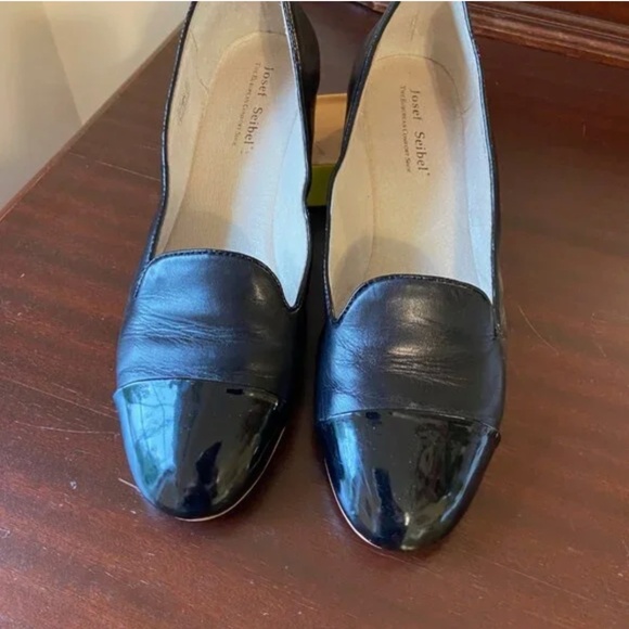 Josef Seibel Black Leather & Patent Leather Flats – Size 39 - Picture 3 of 9